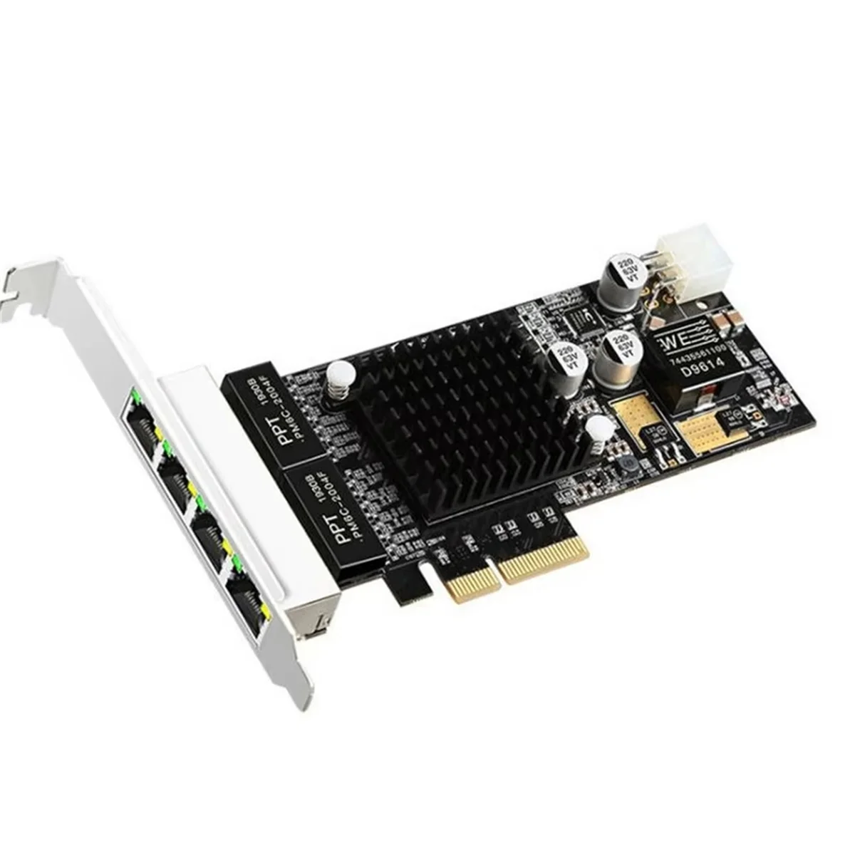 SWXF 4 포트 PCIE POE 네트워크 카드 10/100/1000M 기가비트 산업용 이더넷 변환기 PCI-E 1x 어댑터 Intel350 칩