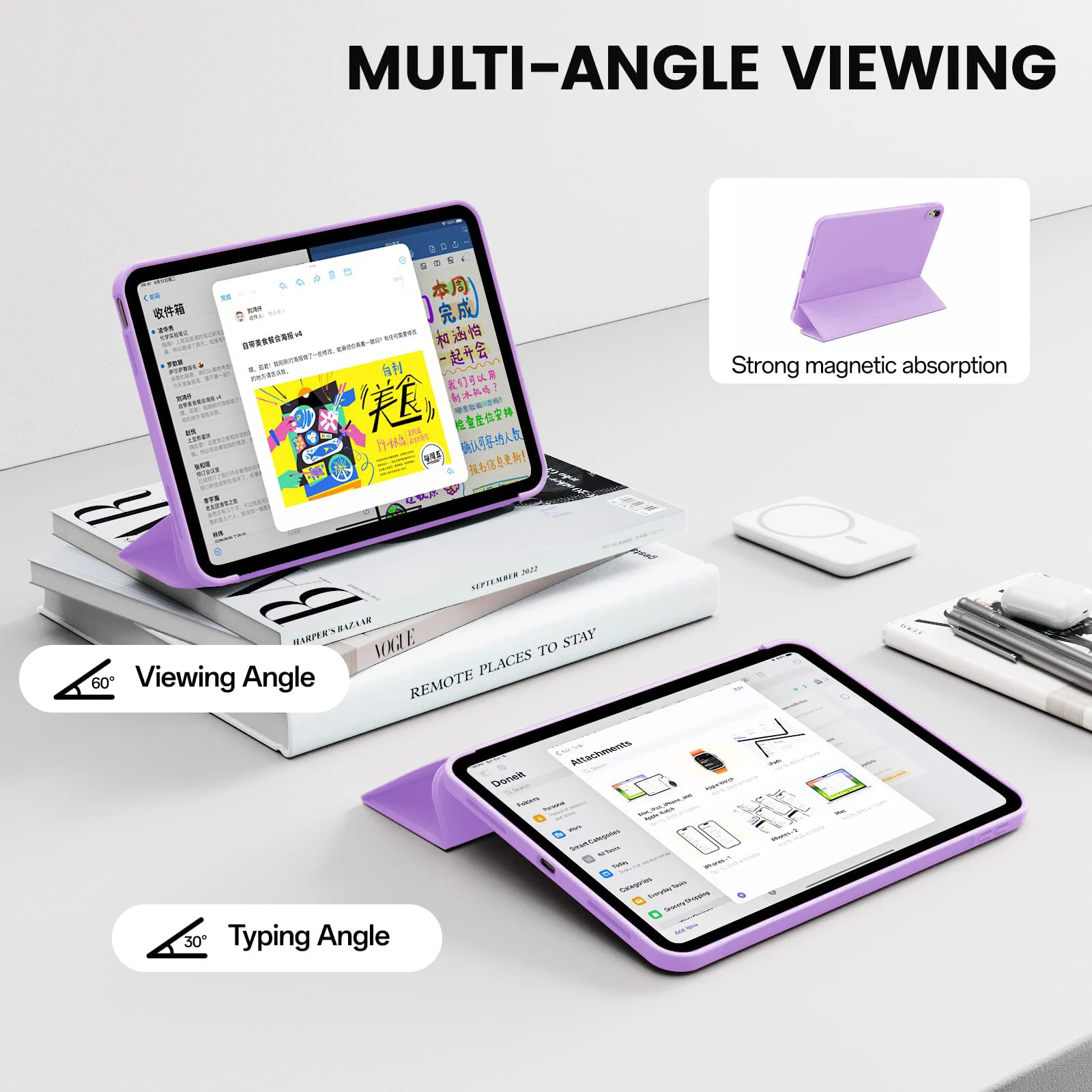 Smart Magnetic Flip Cover with Stand for Tablets - Sleek and Durable Design