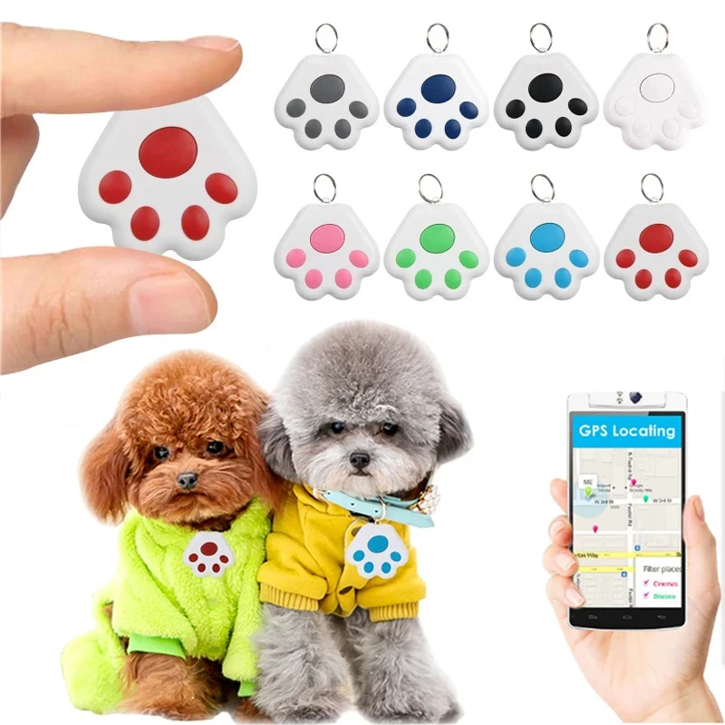 Mini Smart GPS Bluetooth Tracker Anti-Lost Device Dog Paw Shape Pet Kids Bag Wallet Keys Wireless Tracking Smart Finder Locator Gps Locator Key Finder Anti Lost Tracker Anti Lose Tracker Item Locator Anti Lost Locator Key Chain Locator