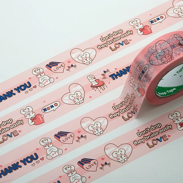 4.5cm 100m Cartoon Cute Patterns High Adhesive Tape Gift Packing
