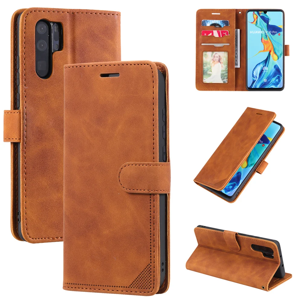 

Skin Feel Suede Leather Case for Huawei P30 Pro P40 Lite Nova 3E 4E 6SE 7i P-Smart RFID Blocking Magnetic Clasp Slim Wallet Case