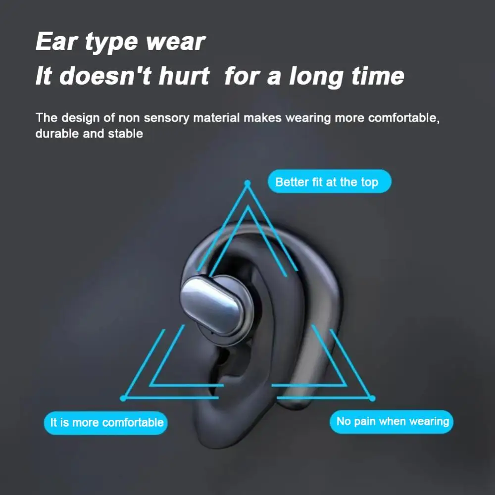 골전도 5.3 이어폰 스포츠 이어버드, LED 디스플레이 무선 헤드폰, 귀 걸이 헤드셋, 마이크 포함