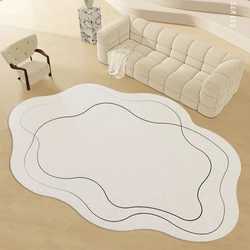 Minimalist Large area Carpet Solid Color White Special-shaped Design Bedroom Living Room IG Decorative Rug Cloakroom Floor Mats