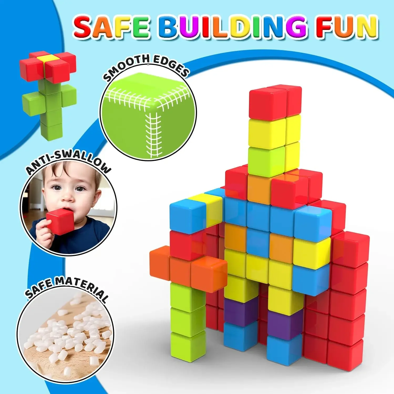 Magnetic Building Blocks Large inch Magnetic Stacking Cubes