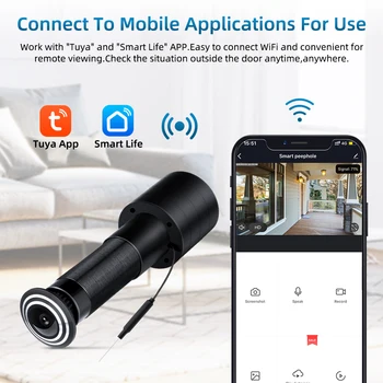 2.4/5G Wifi Video Peephole Camera Motion Detection Door Viewer Video eye Wireless Intercom Home Security Auto Record 1