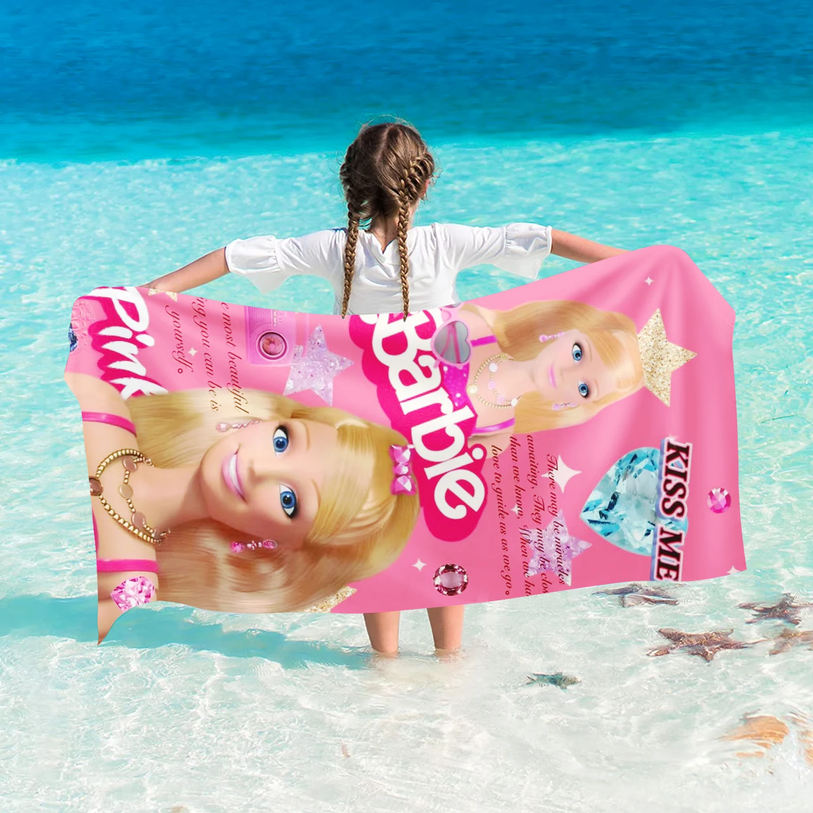 

Barbie Towel Beach Sauna Travel Microfibre Bathroom Set Bath Towels Quick Dry Hotel Supplies Gym Accessories For Home