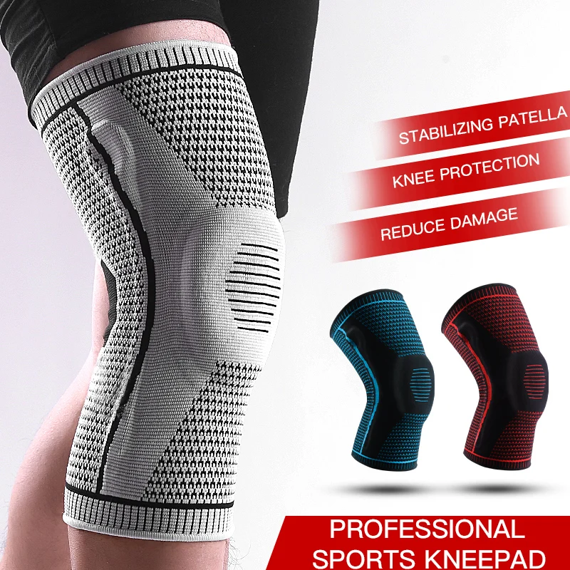 Knee Pad Support Silicone Compression Sports Spring Breathable For Running Fitness Volleyball 1Pcs