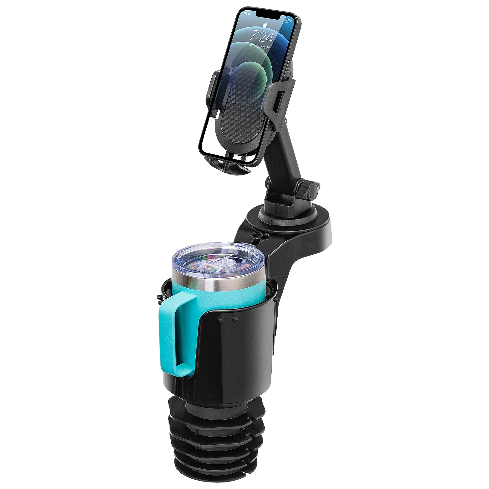 

Universal Car Cup Cellphone Holders Drink Holders Extender With Phone Mount For Tesla Model 3/S/X/Y Adjustable 360° Rotate