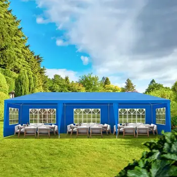 10'x30' Patio Gazebo Waterproof Outdoor Canopy Tent Party Tent With 8 Walls 8 6