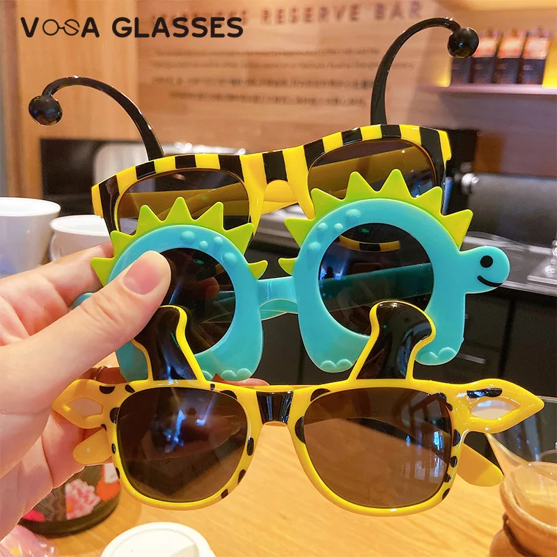 Summer Children Cute Dinosaur Cartoon Sunglasses Outdoor Sun Protection Sunglasses Baby Shade Glasses Kid UV400