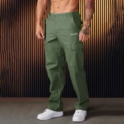 Men's Cargo Pants Jogger Sports Fitness Casual Pants Gym Exercise Fitness Running Training Pants Loose Straight Leg Pants