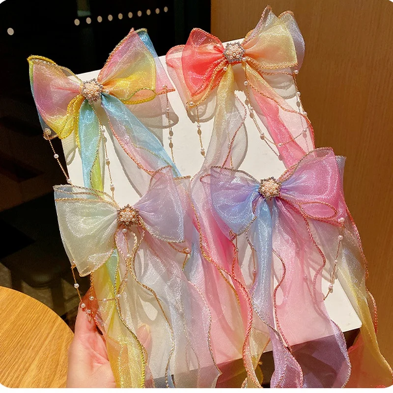 Charming Colorful Chiffon Bow Hair Clips