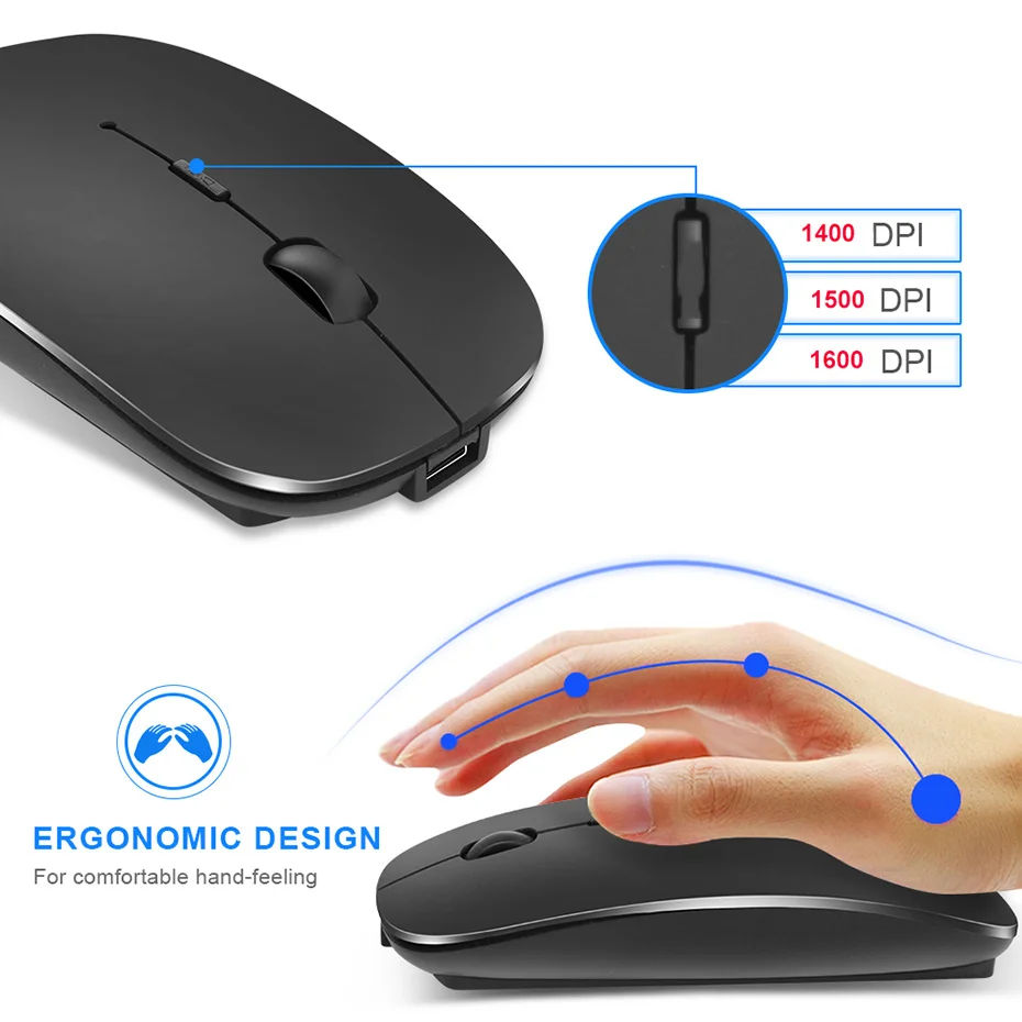 Silent wireless rechargeable mouse