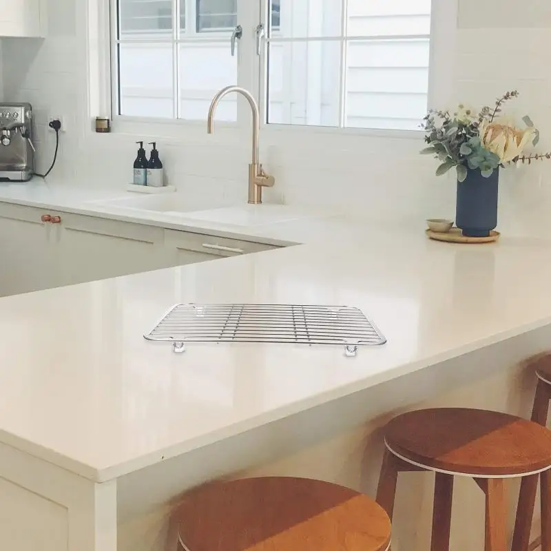 Description Picture 6 of itemRack Kitchen Drain Sink Storage Drying Dish Cooling Wire Drainer Steel Draining Plate Holder Grill Baking Grate Racks Basket