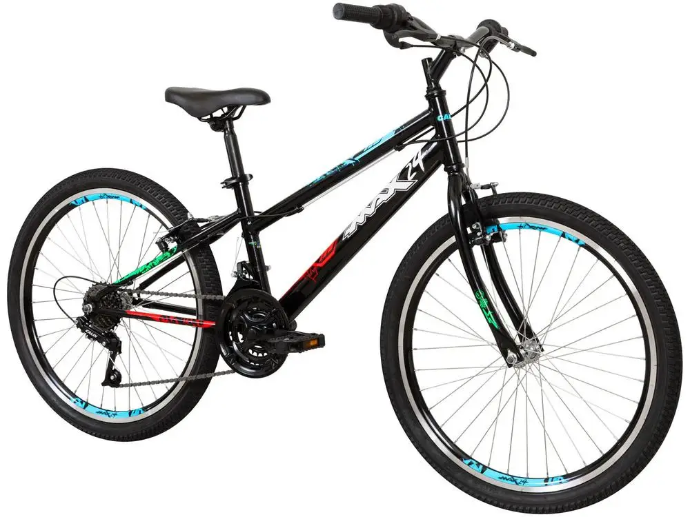 Bicicleta Infantil Aro 24 Caloi Max Preta Freio V-Brake 21 Marchas 2
