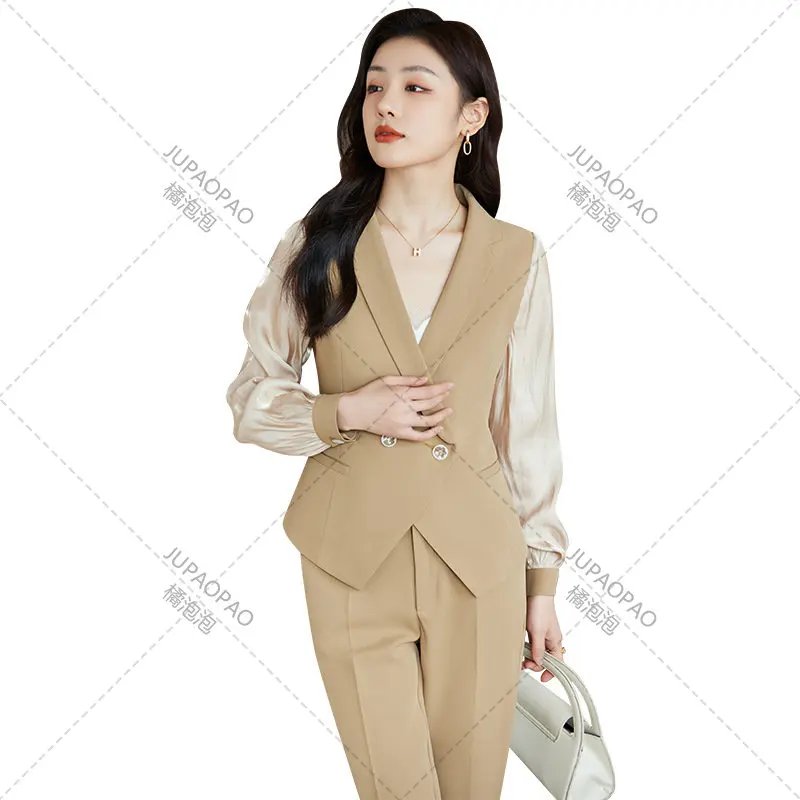 Spring Summer Formal Women Business Suits Pantsuits with Pants and Jackets Coat OL Styles Professional Trousers Set Blazers