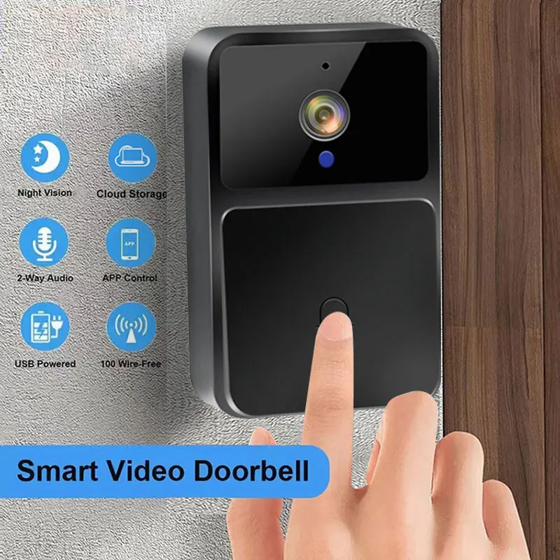 Video Doorbell Camera WIFI Night Vision HD Wireless Smart Home Security Battery Door Bell Two Way Intercom Voice Change For Home