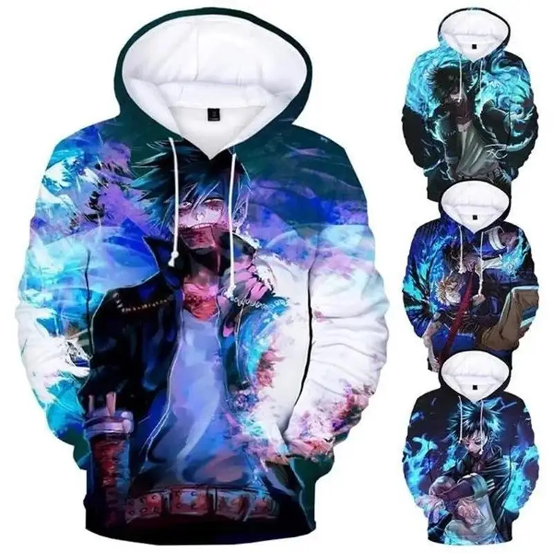 

My Hero Academia Dabi Anime Hoodie Men Clothing 3D Manga Midoriya Izuku Print Hoodies Women Harajuku Fashion y2k Pullovers Hoody