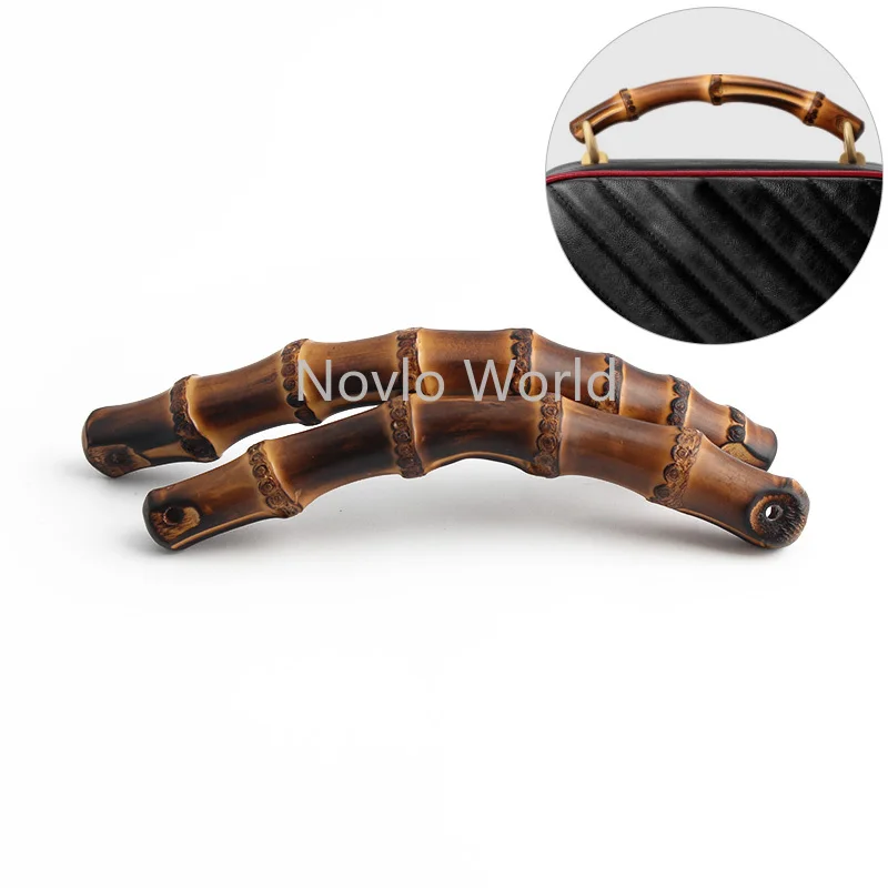 4-10PCS Natural Original Bamboo Bags Handles Horse Shoes Buckles For Women Purses Frame Handbags Making Handcrafted Accessories