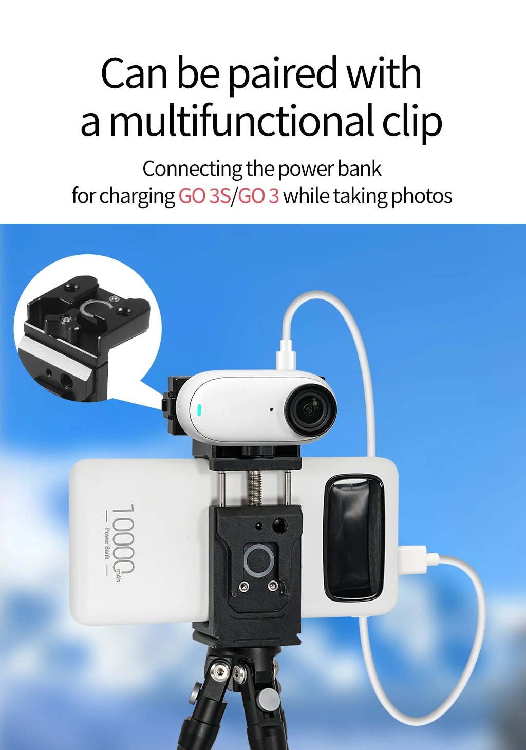 Für Insta360 Go 3 Go 3S Magnetische Schnellverschlussbasis 1/4" Schraube Kaltschuhhalterung Rucksack Schneller Clip für Daumen Kameraständer Halterung – Detail 26