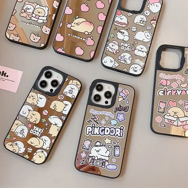 

Cartoon Egg Mirror Surface Phone Case Cover for IPhone 14 13 12 11 15 Pro Max Case for IPhone 15 Pro Max