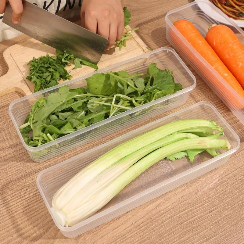 1/5PCS Refrigerator Storage Boxes Scallions Fresh Box Food Container Cold Storage Crisper Sealed Fridge Organiser with Lid Jars 5