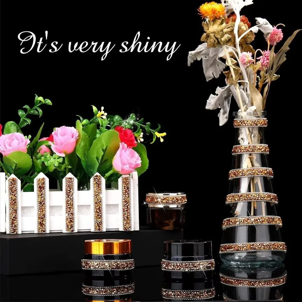 New Self Adhesive Crystal Rhinestone Sticker 1cm Width Rhinestone Ribbon Diamond Ribbon DIY Sticker Crystal Roll Glitter