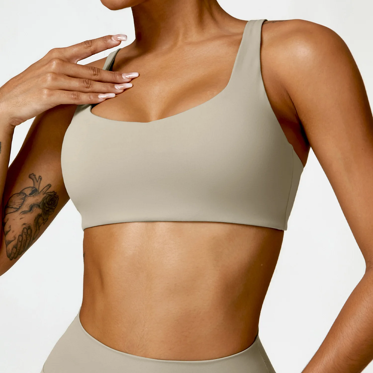 Women's Padded Athletic Sports Bra - Stretchy Sling Top
