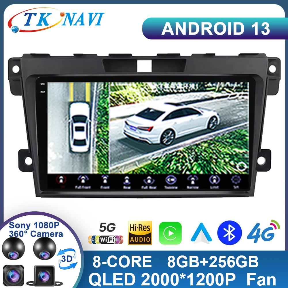 

Android 13 For Mazda CX7 CX-7 CX 7 ER 2008 - 2015Car Radio Multimedia GPS Stereo Player WiFi 4G wireless Carplay Auto BT FM 2K