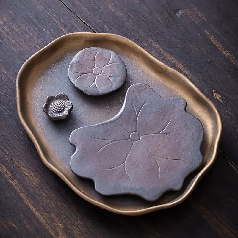 Ceramic Tea Tray Household Dry Brewing Table Office Small Tea Table Tray Simple Water Storage Type Dry Gun