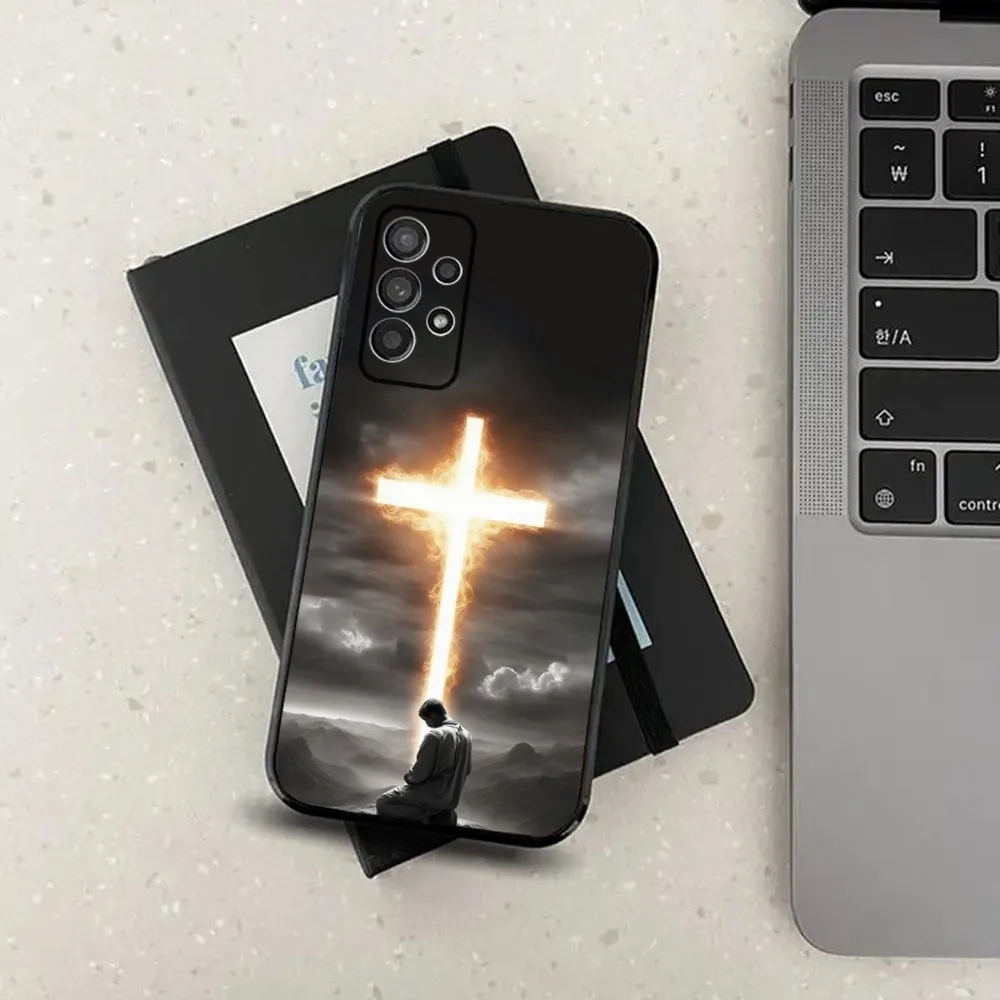 Divine Christian Cross Soft Black Phone Case Cover