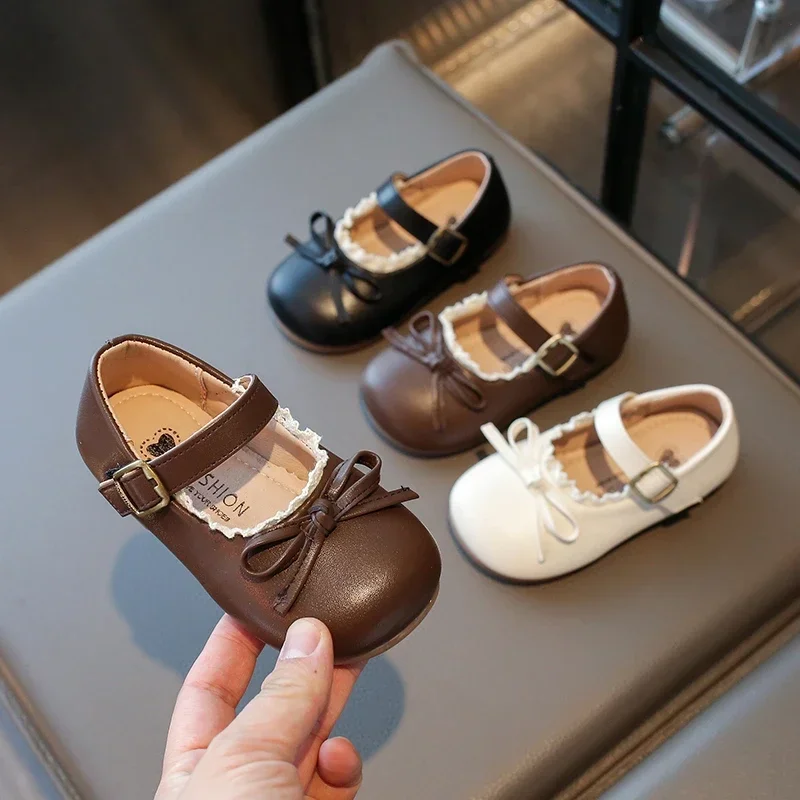 Leather Kids Shoes Spring Autumn Flat Round Toe