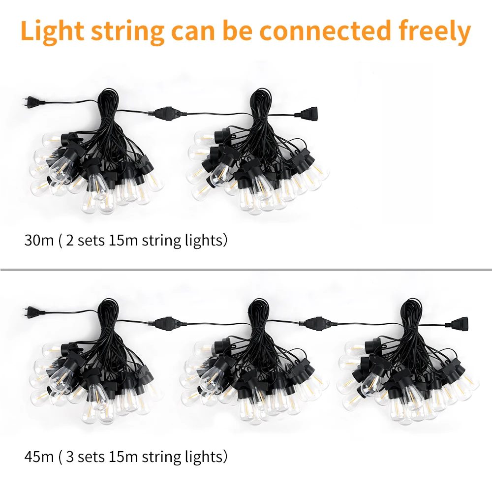 Festoon String, IP65 Retro Patio Light, Decoração