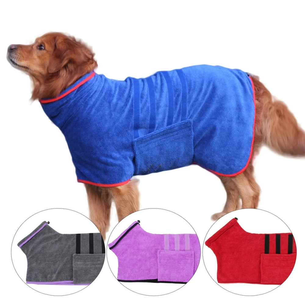 

Dogs Bathrobe Pet Clothes Microfiber Absorbent Adjustable Size Towel Pet Toiletries Absorb Water After Bathing Fast Drying