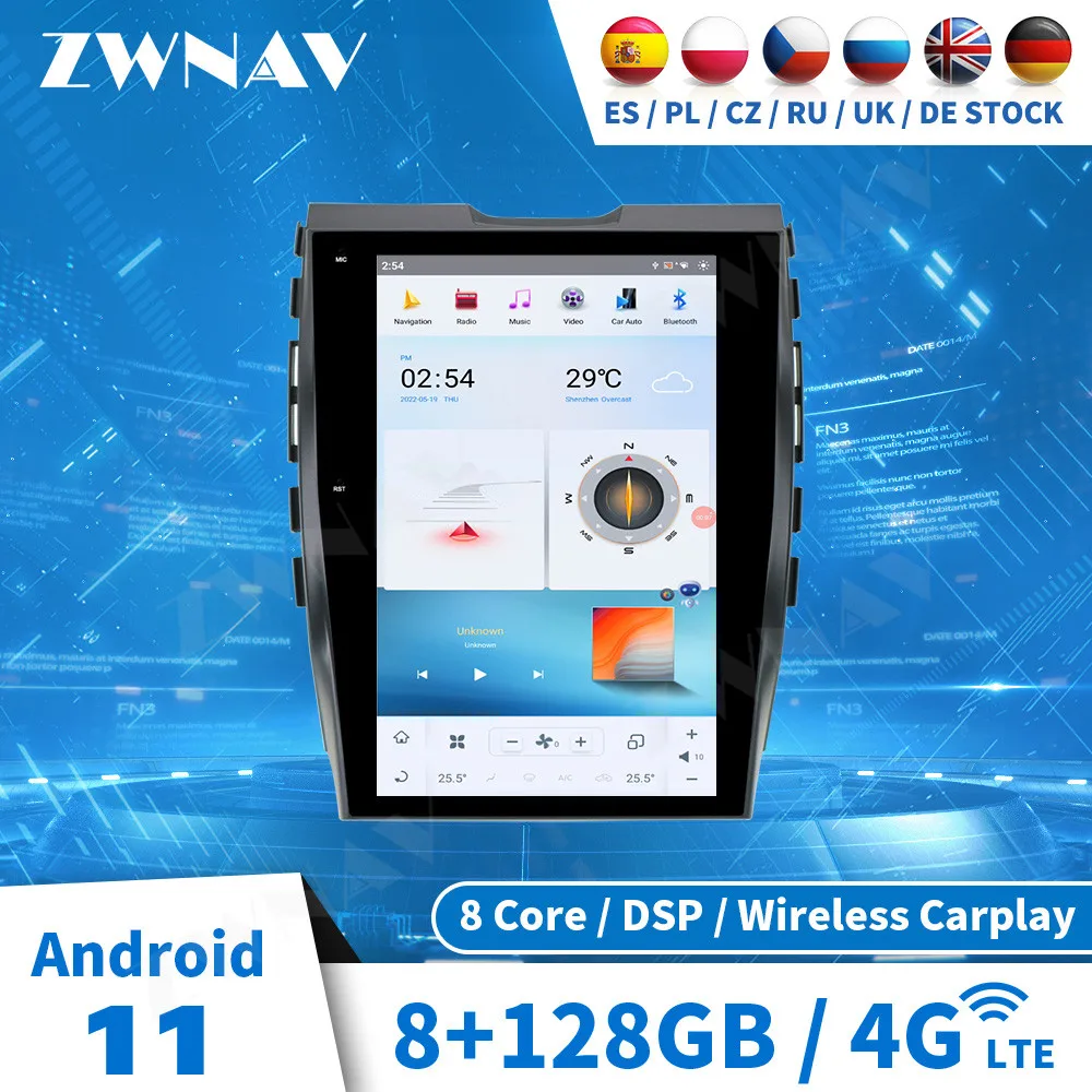 

Автомобильный мультимедийный плеер Qualcomm 665, экран Tesla 8 + 128G для Ford EDGE 2015-2019, Android