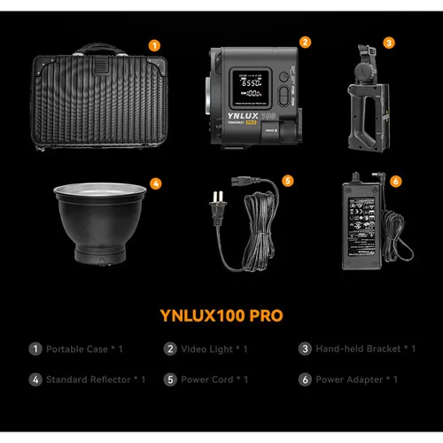 YONGNUO YNLUX100 PRO 업그레이드 120W 2700K-6500K 휴대용 야외 COB LED 경량 사진 스튜디오 틱톡