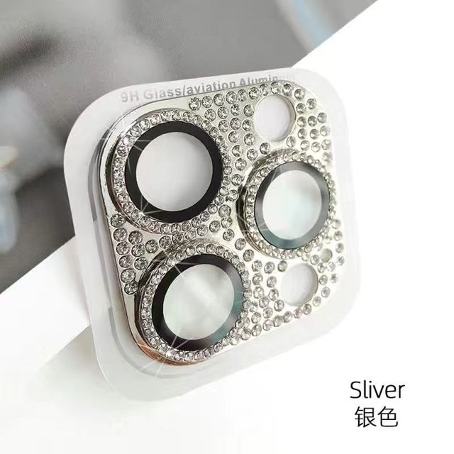 3D Glitter Rhinestone Camera Protector Case For iPhone 11 12 13 Pro Max Mini Fashion Bling Diamond Lens Protection Cover
