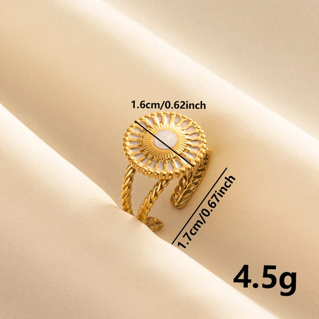 Bagues ouvertes bohème en émail blanc, couleur or, luxe, irrégulier, en acier inoxydable, réglable, bijoux de charme pour femmes, cadeaux