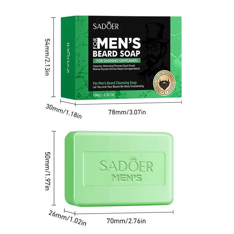 Men's Beard Cleaning Soap SADOER Beard Cleaning Men's Handmade Soap