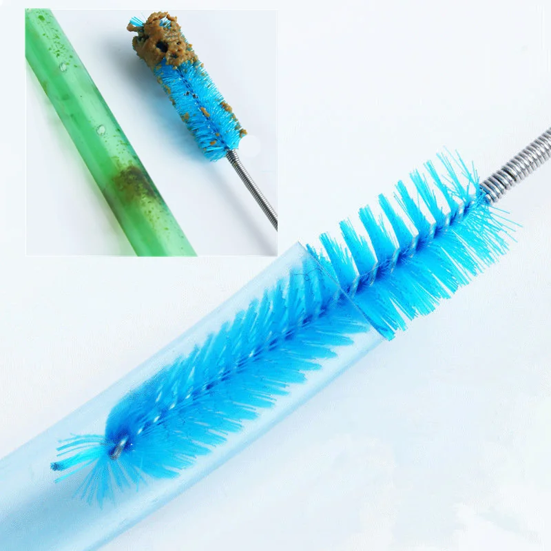 155/90cm Aquarium Cleaning Brush Stainless Steel Flexible Bent Tube 2x