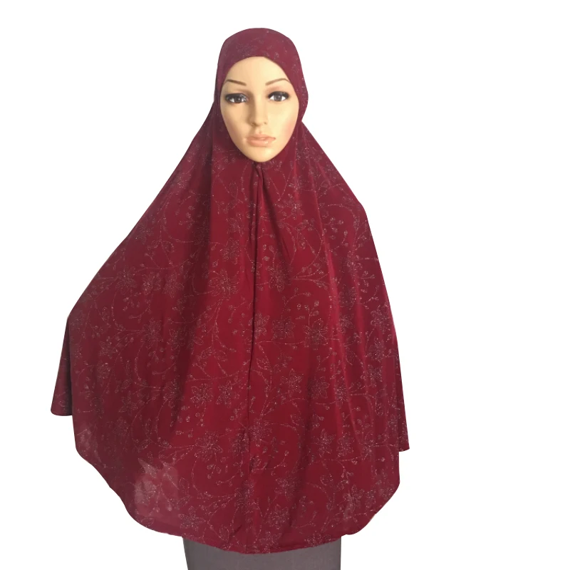 H051 Big size XL100*90cm muslim amira hijab pull on islam scarf head wrap pray headscarf shawl