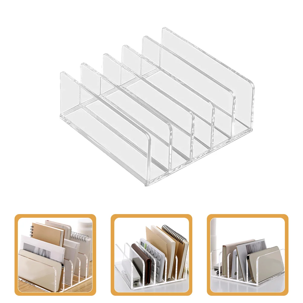 

File Storage Rack Tabletop Book Organizer Magazine Holder Display Stand Household Acrylic Desktop Bookshelf