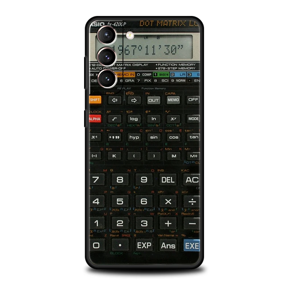 Vintage Calculator Design Silicone Phone Case - Retro Style Protective Cover