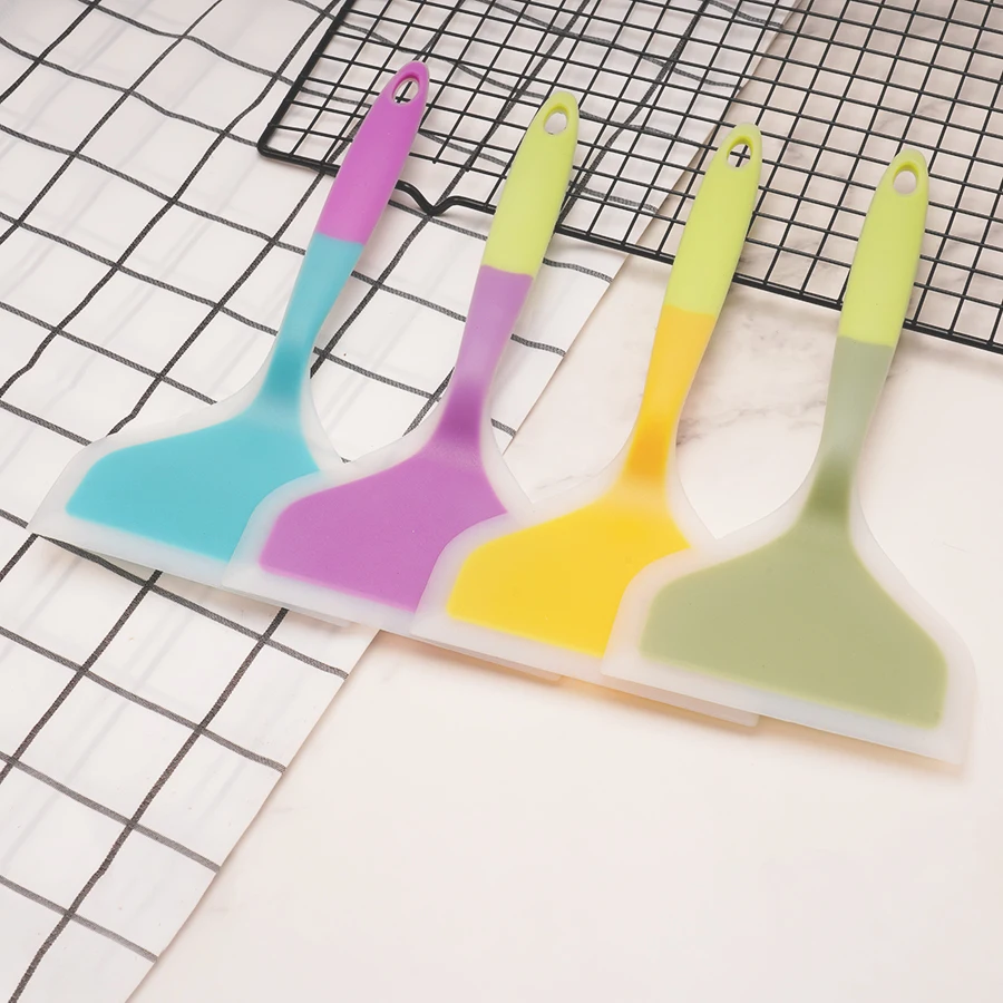 Multi-colored silicone jade spatula Non-stick pan High temperature resistant frying spatula kitchen scraper Cooking tool 1PC kitchen utensils