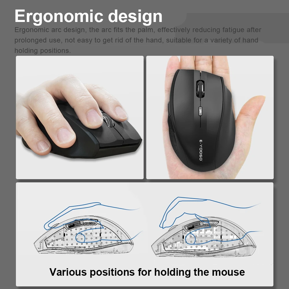 Wireless Mouse Gaming Mouse Optical Mouse for laptop PC computer E-YOOSO E-1010 USB 2.4G Wireless Gaming office Mouse 2400 DPI