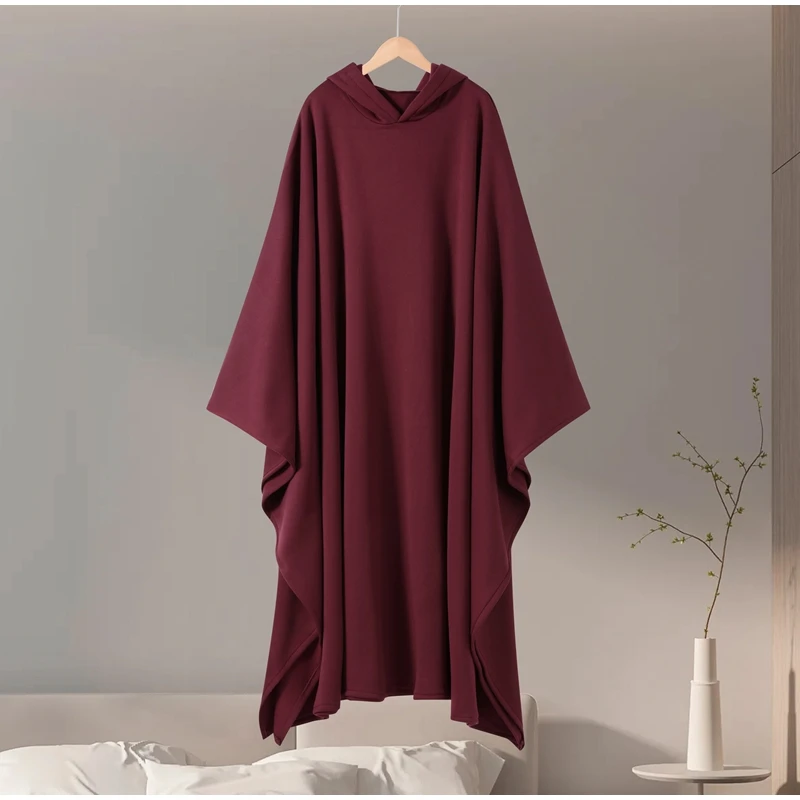 Solide Übergroße Mit Kapuze Maxi Cape Frauen Faux Pelz Futter Männer Frauen Warme Langarm Mantel Mantel Winter Mode Festival Oberbekleidung – Detail 12