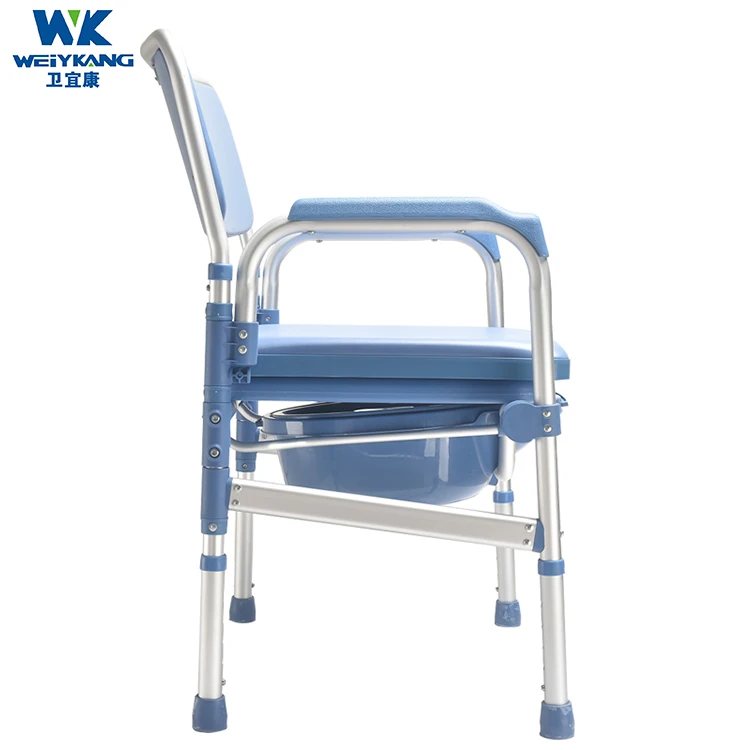 Home Care Manual chair height adults toilet portable Folding Commode Chair for elderly 4