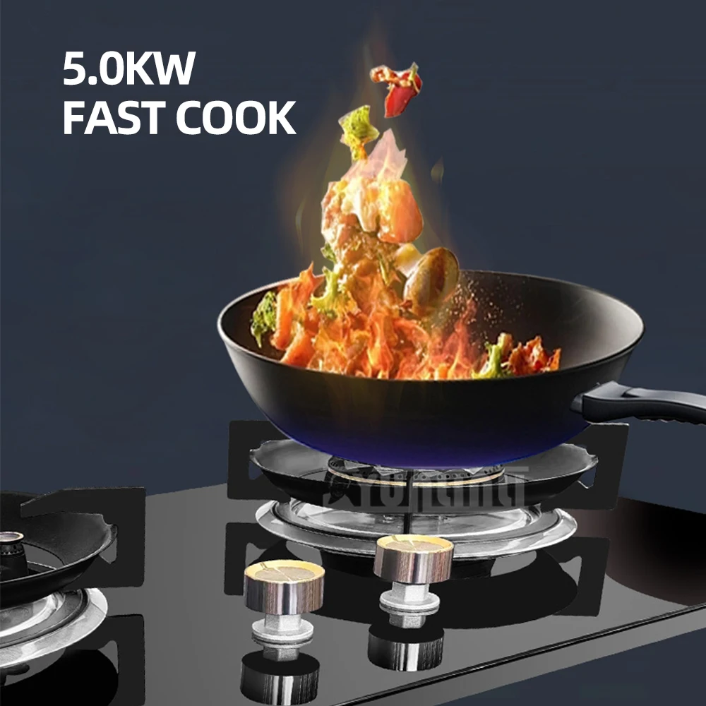 Household Energy-Saving Natural Gas Stove Liquefied Gas Stove 5.0KW Embedded Double Stove 3