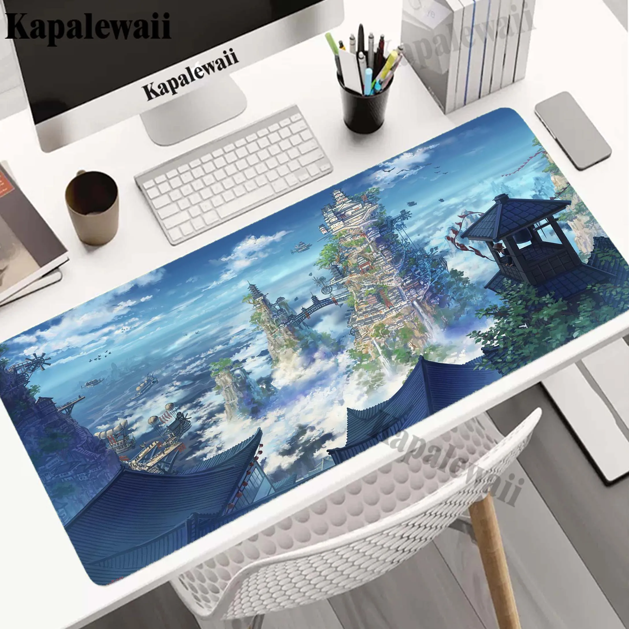

Japanese Landscape Fantastic World Mousepad Gaming Speed Keyboard Pads Mouse Pad XXL Rubber Carpet Locked Edge Mouse Mat 900x400
