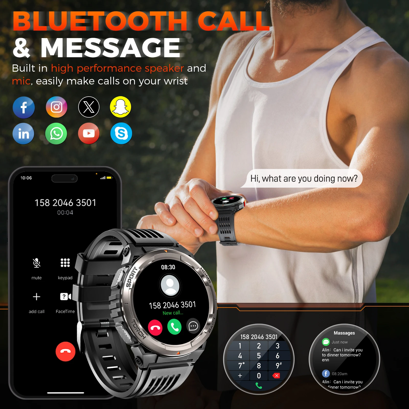 LaNikar KE5 1.45 Inch Waterproof Smart Watch